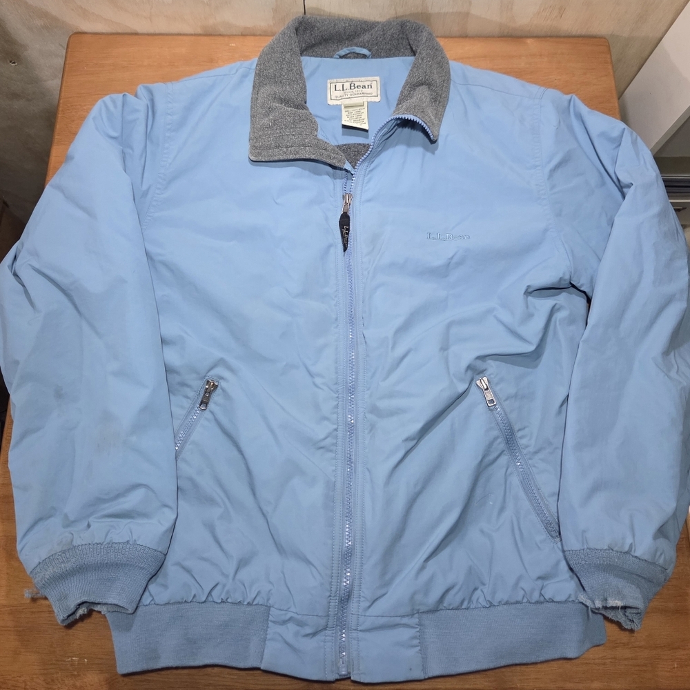 L.L. Bean Men's Insulated Bomber Jacket Blue‎ Full Zip Size Medium